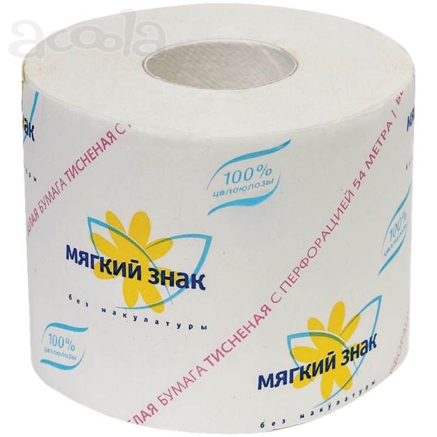 Туалетная бумага "Мягкий знак" однослойная оптом